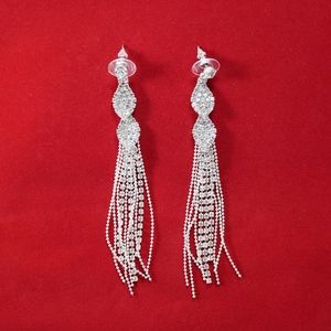 Rhinestone Tassle Earrings